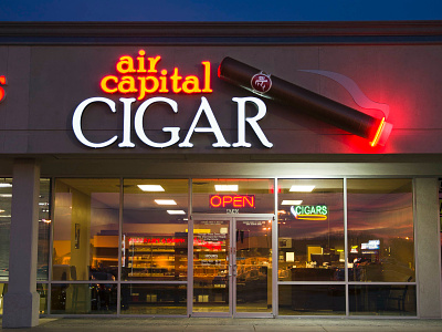 Air Capital Cigar branding cigar ict signage wichita