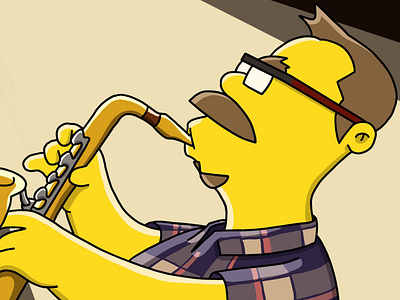 Bleeding Gums Siggelkow caricature jazz saxophone simpsons