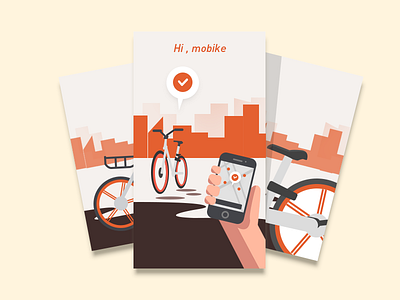 Hi mobike bike china illustration ui