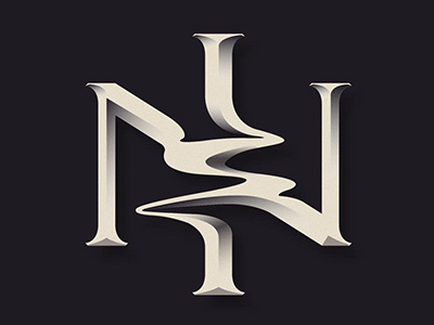 N.I monogram art creative design lettering type typography