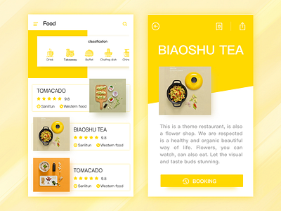 A reservation app app food reservation restaurant ui ux yellow
