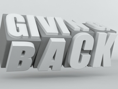 Giving back 3d 3d type logo type typography