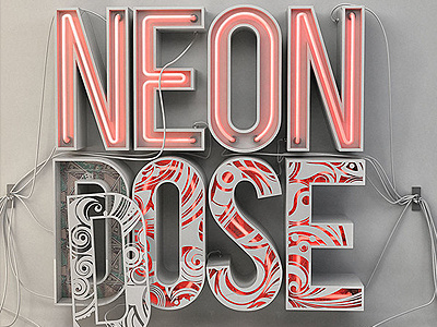 Neon Dose 3d 3d type 3d typography neon type typography