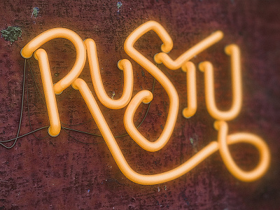 Rusty Neon 3d 3dtype grungy handtype neon orange rust typography