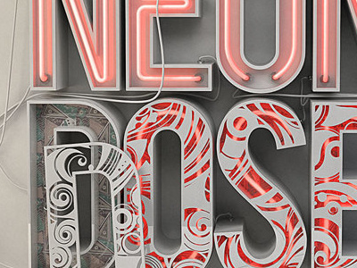 Neon Dose 3d digital digitalart neon pattern type typography
