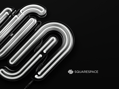 SquareSpace 3d black logo neon squarespace web