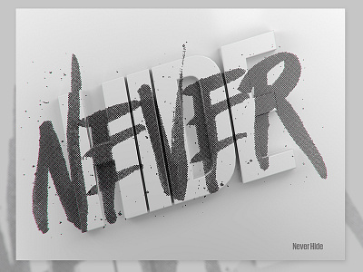 Never Hide 3d abberation brush chromatic lettering paint type