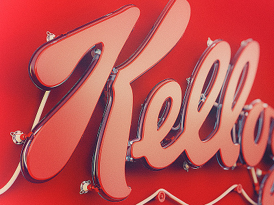 Kelloggs neon - Off 3d kelloggs lettering light neon red