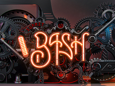 Adobe Summit Bash 3d adobe artwork bash gears steampunk summit adobesummit summitbash
