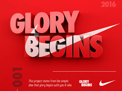 Nike - Glory begins digital football glory graphics motivation neon nike nike sports soccer sports type typography