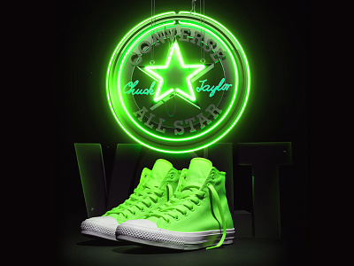 Converse Chuck Taylor All Star II 3d all star chuck taylor converse digital digital art graphics green illustration logo neon shoes