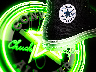 Converse Chuck Taylor All Star II 3d all star chuck taylor converse digital digital art graphics green illustration logo neon shoes