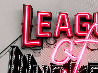League Of Illustrators 3d cable illustration league neon traditional type typography