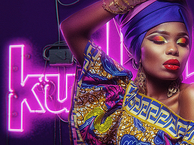 Kultcha - The new aesthetic 3d african color culture fashion light make up neon pattern photography retouch typography