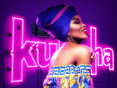 Kultcha 2 - The new aesthetic 3d african fashion light lighting neon photography retouching type typography yellow