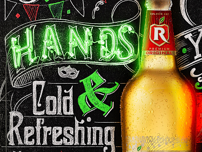 Redd's 3d alcohol chalk hand letterinng lettering neon photography typography