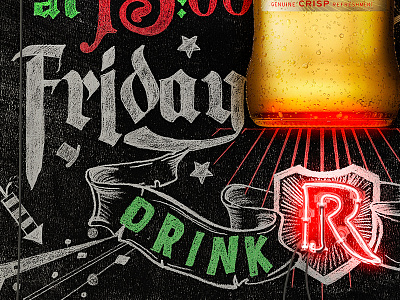 Redd's 2 3d alcohol chalk hand letterinng lettering neon photography typography