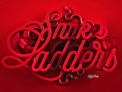 Snakes & Ladders lust red script selfie snakes