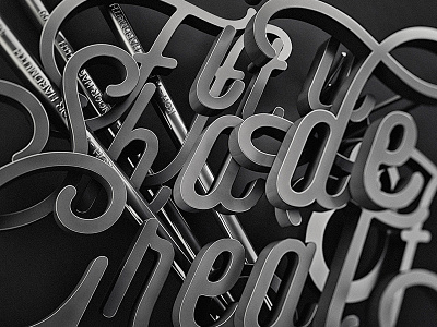 Shades of great gradient great grey greyscale pencils script selfie shades type typography