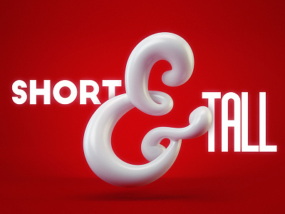 Short & Tall 3d type ampersand opposites red type typography
