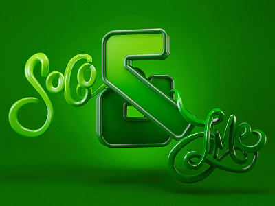 Soco & Lime 3d type ampersand beverage drink green soco and lime type typography whiskey