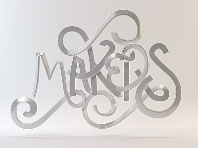 Makers 36daysoftype 3d lettering 3d type illustration lettering splines type typography