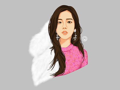 Blackpink Jisoo character digital art digital portrait digitalpainting illustration sketch