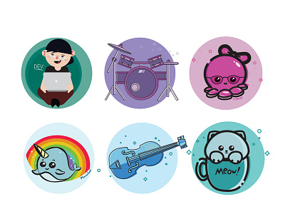 #001 cute icons character cute design icons illustration vector