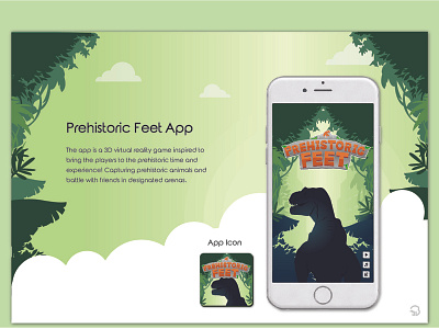 Prehistoric Feet Game App character design game app icon illustration ui ux vr