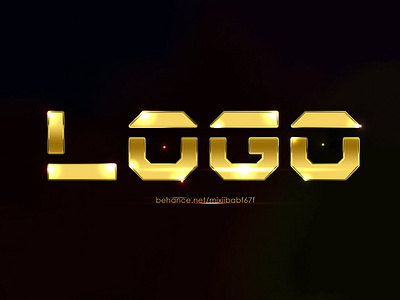 Golden Logo Template 3d art branding font illustration logo text typography vector