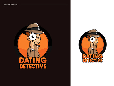 Dating Detective logo cartoon character dating detective icon illustration logo ui vector