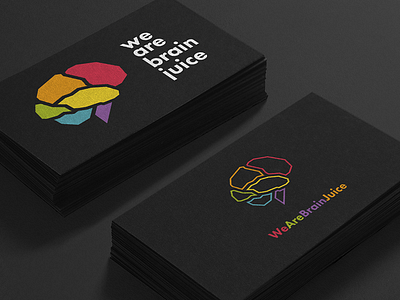 Brain Juice bold brain business card color colorful futura logo marketing pop rainbow san serif science