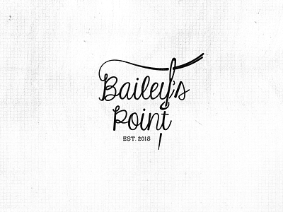 Bailey's Point black crafts lettering logo needlepoint script sewing white yarn