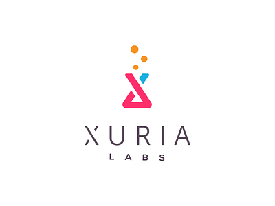 Xuria Labs agency bubbles colorful digital fun logo pop research scientific x