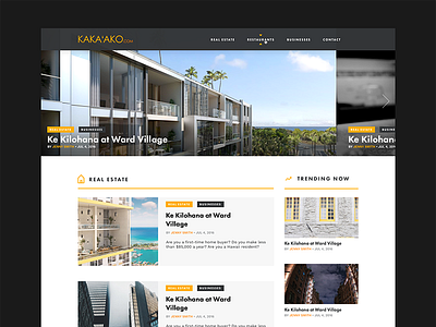 Kaka'ako blog commercial develop hawaii orange real estate website wordpress yellow