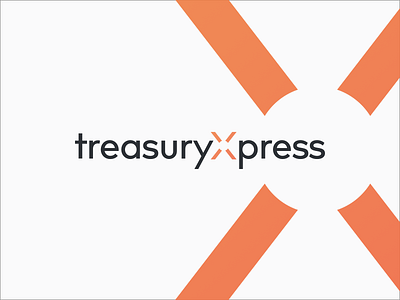 TreasuryXpress - Logo branding gradient management minimal orange tms treasury ui ux web website x