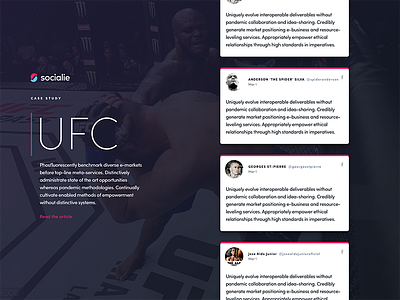 Socialie Case Study case study dark pink purple s social ufc ui ux web site website