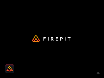 Firepit Logo + Icon android app dark fire icon iphone logo social web