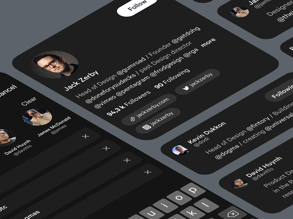 Browse thousands of Profile UI images for design inspiration | Dribbble