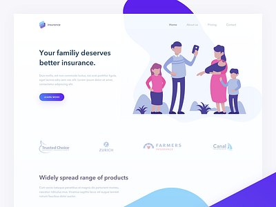 Insurance Landing Page dentist family gradient health healthcare illustration insurance interactive landing page user