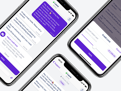 Chatbot - Adjust Credit Limit ai app banking button chat chatbot clean conversation design flat intelligence learning machine message messaging messanger minimal ui user experience ux