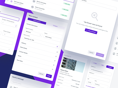 🧩 Dashboard Modules - Property Management account analytics app button chart clean dashboard forms input interface minimal module popover popup stats style ui user interface ux web