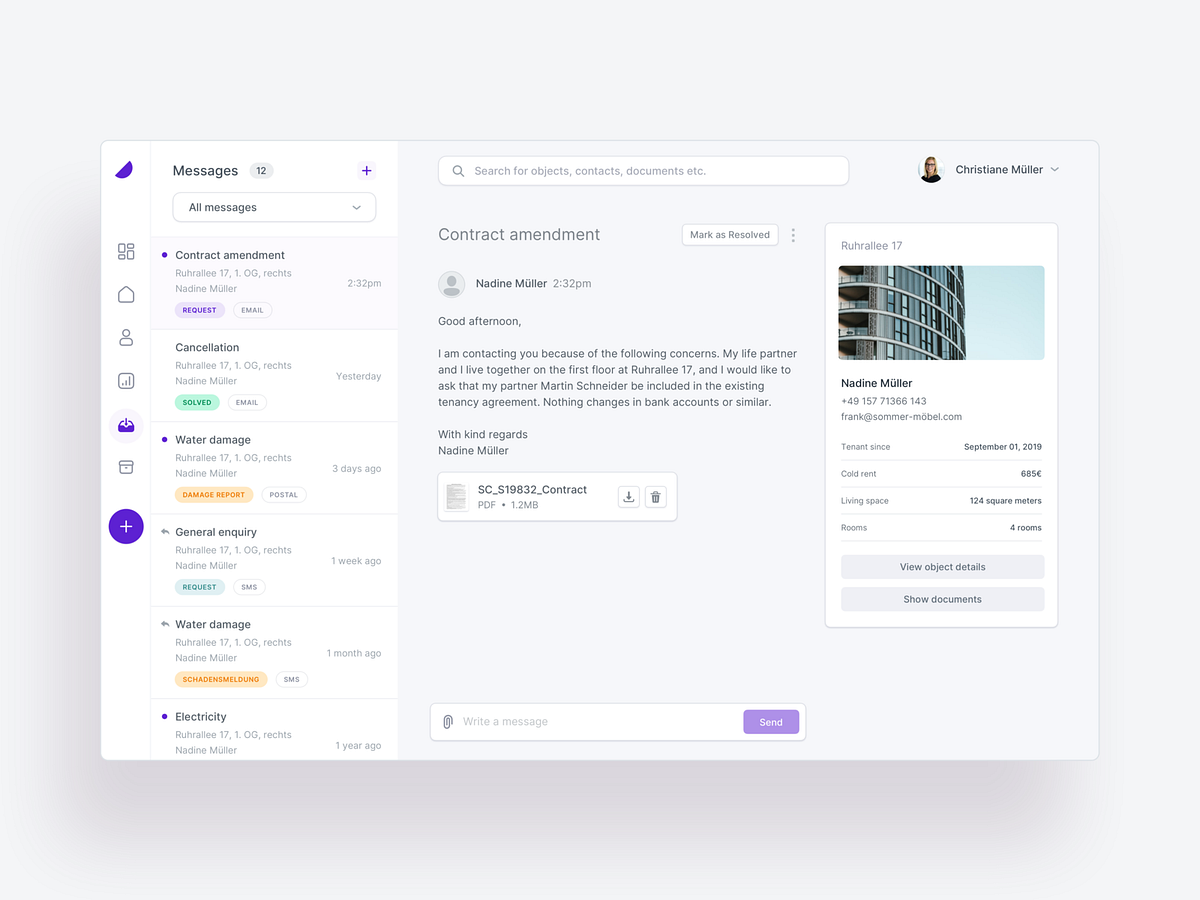 💬 Inbox - Property Management by Kevin Dukkon for Fintory on Dribbble