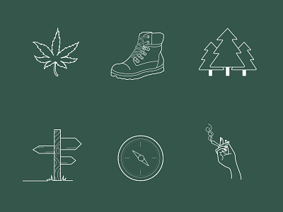 Leaf Walks Icons adobe illustrator camping cannabis cannabis branding hiking icons illustration