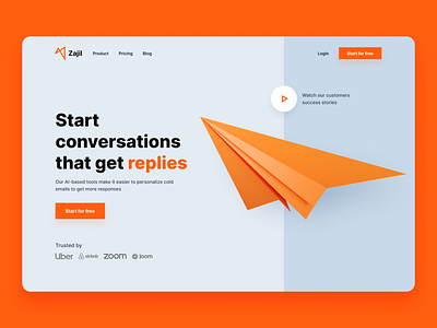 Zajil - SAAS Website 3d design illustration interface landing page marketing product saas service startup ui ui design ux web web design website