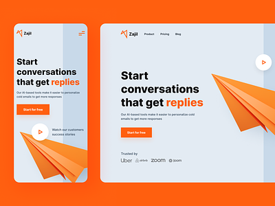 Zajil - SAAS Mobile 3d app illustration interface landing page marketing product saas service startup ui ui design ux web web design website