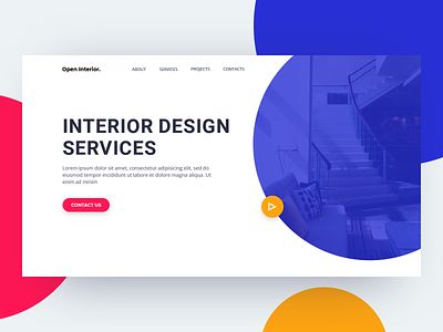 Interior Design Website landing page ui ux web web design