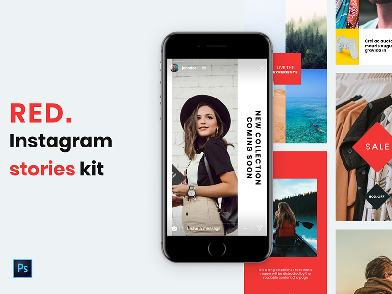 RED Instagram Stories Kit elegant blogger design ui ux instagram story template instagram story instagram stories template instagram stories instagram post instagram banner