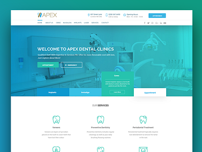 Apex Dental Clinic New Website dental health teeth ui ux web