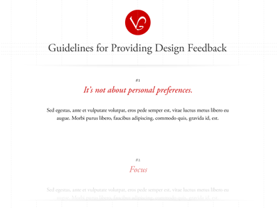 Guidelines for Providing Design Feedback fun garamond guidelines shall set you free personal red white